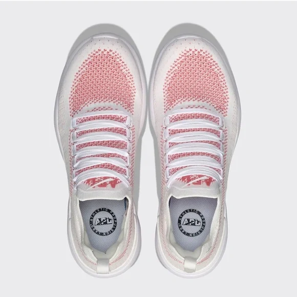 NIB APL Women's Techloom Breeze Size 6 Crème/Fire Coral/White - Picture 3 of 6